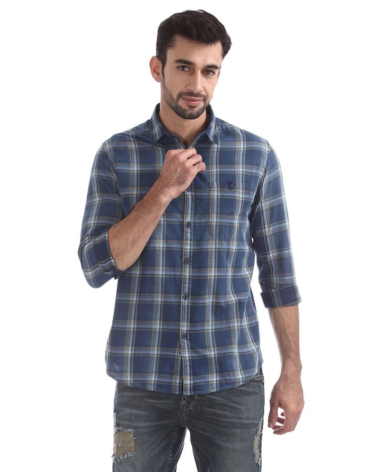 Ed Hardy Men Casual Wear Checkered Shirt